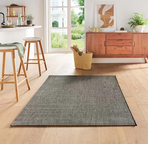 Taracarpet Teppich Flacher Kurzflorteppich für Wohnzimmer, Schlafzimmer und Kinderzimmer auch als Küchenteppich für die Küche in Sisal Optik anthrazit dunkel grau 200x280 cm Taracarpet Teppich Flacher Kurzflorteppich für Wohnzimmer, Schlafzimmer und Kinderzimmer auch als Küchenteppich für die Küche in Sisal Optik anthrazit dunkel grau 200x280 cm von Taracarpet