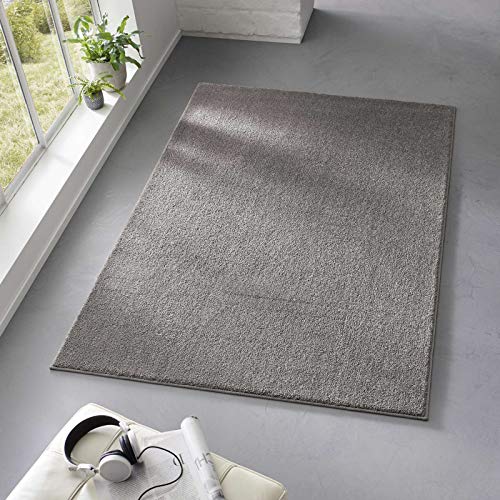 Taracarpet Teppich Kurzflor weicher Designer Uni Bodenbelag Madrid fürs Wohnzimmer, Kinderzimmer, Schlafzimmer und die Küche geeignet Anthrazit Dunkelgrau 200x280 cm von Taracarpet