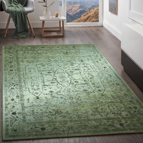 Taracarpet Teppich Kurzflorteppich, Wohnzimmerteppich, Orientteppich aus Polyester n Regenbogenfarben absolut Modern fürs Wohnzimmer Schlafzimmer Kinderzimmer grün 240x340 cm von Taracarpet