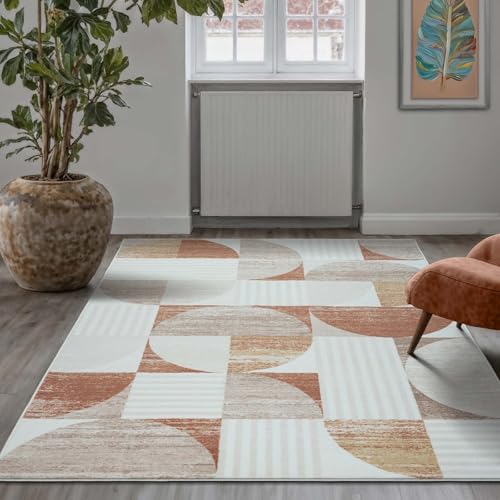 Teppich Kurzflorteppich, Wohnzimmerteppich aus Polyester im Retromuster absolut Modern fürs Wohnzimmer Schlafzimmer Kinderzimmer Terra 200x290 cm Teppich Kurzflorteppich, Wohnzimmerteppich aus Polyester im Retromuster absolut Modern fürs Wohnzimmer Schlafzimmer Kinderzimmer Terra 200x290 cm von Taracarpet