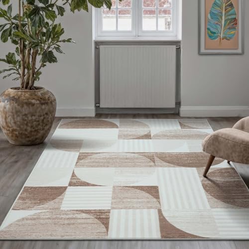 Taracarpet Teppich Kurzflorteppich, Wohnzimmerteppich aus Polyester im Retromuster absolut Modern fürs Wohnzimmer Schlafzimmer Kinderzimmer beige 160x230 cm Taracarpet Teppich Kurzflorteppich, Wohnzimmerteppich aus Polyester im Retromuster absolut Modern fürs Wohnzimmer Schlafzimmer Kinderzimmer beige 160x230 cm von Taracarpet