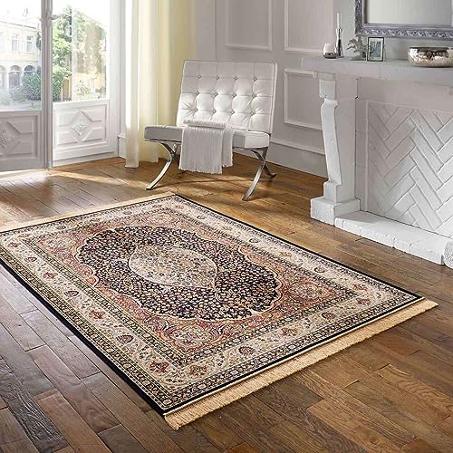 Taracarpet Teppich Palazzo Royal Lilian blau 160x230 cm Kurzflor Orientteppich für Wohnzimmer Esszimmer und Schlafzimmer von Taracarpet