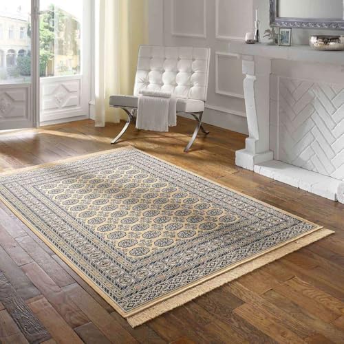 Taracarpet Teppich Palazzo Royal Vintage Bouchara beige 095x140 cm Kurzflor Orientteppich für Wohnzimmer Esszimmer und Schlafzimmer von Taracarpet