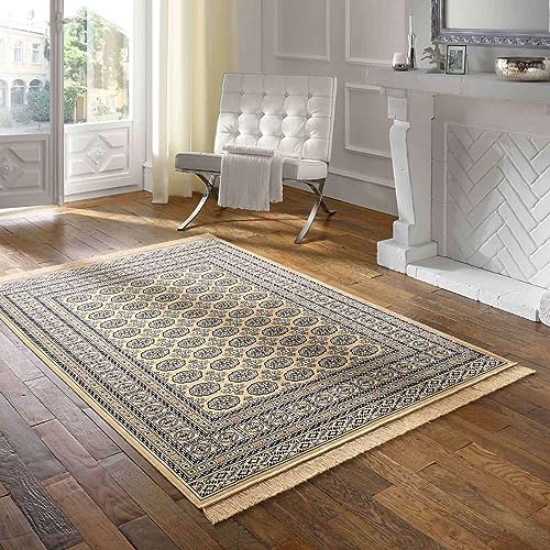 Taracarpet Teppich Palazzo Royal Vintage Bouchara beige 160x230 cm Kurzflor Orientteppich für Wohnzimmer Esszimmer und Schlafzimmer von Taracarpet