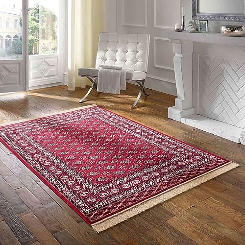 Taracarpet Teppich Palazzo Royal Vintage Bouchara rot 067x105 cm Kurzflor Orientteppich für Wohnzimmer Esszimmer und Schlafzimmer von Taracarpet