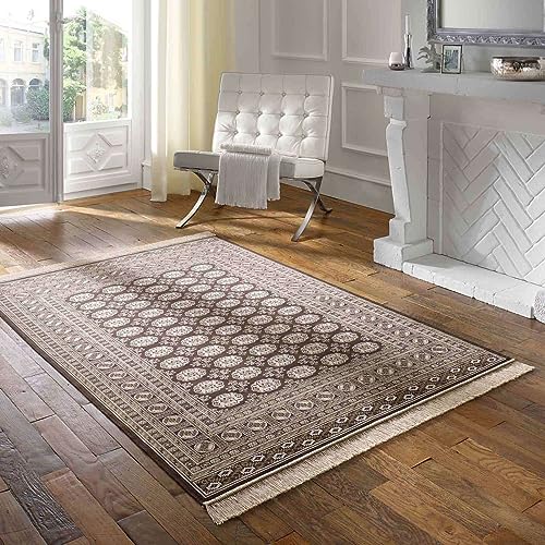 Taracarpet Teppich Palazzo Royal Vintage Bouchara schwarz 135x195 cm Kurzflor Orientteppich für Wohnzimmer Esszimmer und Schlafzimmer von Taracarpet