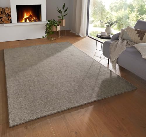 Taracarpet Teppich Vanessa Wool Gabbeh Loom Wollteppich strapazierfähiger Schurwollteppich fürs Wohnzimmer, Schlafzimmer und Esszimmer grau 130x190 cm von Taracarpet