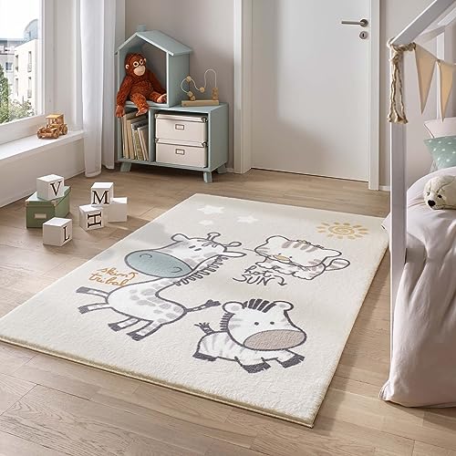 Taracarpet Teppich für das Kinderzimmer Kinderzimmerteppich und Jugendzimmerteppich Soft Kids kuschelig weich in verschiedenen Designs Jungle Babys 120x170 cm von Taracarpet