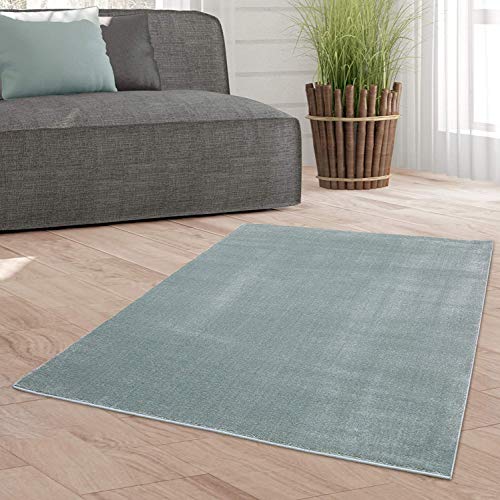 Taracarpet Weicher Kurzflor Designer Teppich modern für Wohnzimmer, Schlafzimmer, Kinderzimmer und Arbeitszimmer Mint grün 060x090 cm von Taracarpet