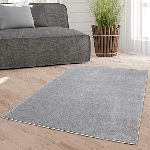 Taracarpet Weicher Kurzflor Designer Teppich modern für Wohnzimmer, Schlafzimmer, Kinderzimmer und Arbeitszimmer grau 200x250 cm von Taracarpet