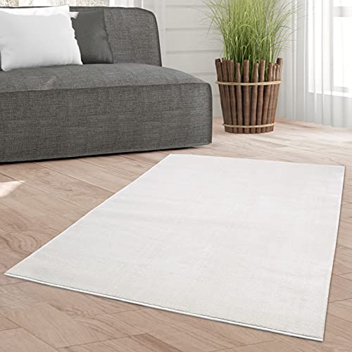 Taracarpet Weicher Kurzflor Designer Teppich modern für Wohnzimmer, Schlafzimmer, Kinderzimmer und Arbeitszimmer naturweiß 240x340 cm von Taracarpet