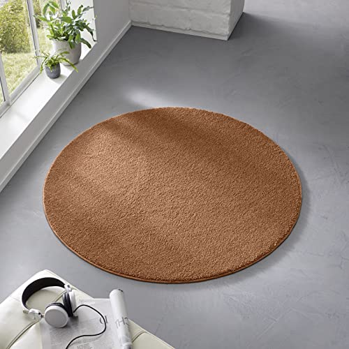 Teppich Kurzflor weicher Designer Uni Bodenbelag Madrid fürs Wohnzimmer, Kinderzimmer, Schlafzimmer und die Küche geeignet Terracotta 080x250 cm von Taracarpet