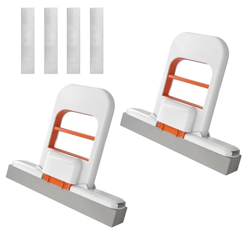 2 Stück Mini Mop, 2025 Selbstdrückendes Schwamm Mopp, mini Foldable Wischmopp, Schwammwischer für Die Nass und Trockenanwendung auf Küchenarbeitsplatten, Glas, Badezimmer Autoinnenraum (B) von Tarange