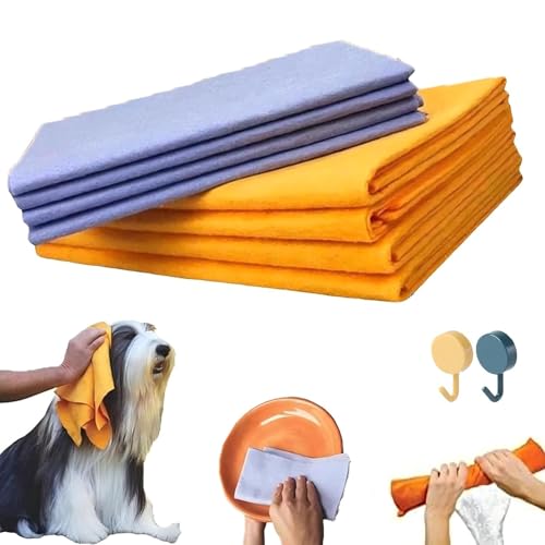 Ultra-Absorbent Miracle Cleaning Shammy | Miracle Shammy Cloth Multi-Purpose Cleaning Shammy Chamois Towel Cloth Reusable Non-Woven Shammy Cloth Will Not Scratch (8PCS) von Tarange