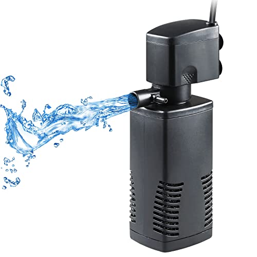 Kleine Aquarium Filter Pumpe für 55-150 Liter Becken Bio Filterschwamm Aquarium Innenfilter 600L/h Tauch Wasserpumpe Filterpumpe für Meerwasser Süßwasser Aquarien Garten Teich Strömungspumpe von Tararium