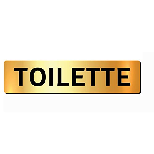 Targa Schild aus plexiglass, Farbe Gold, glänzend, selbstklebend, für Toiletten, Badezimmer, 180 x 43 x 3 mm von Targa