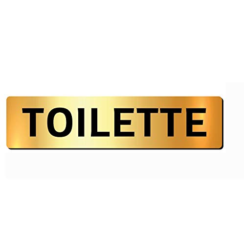 Targa Schild aus plexiglass, Farbe Gold, glänzend, selbstklebend, für Toiletten, Badezimmer, 180 x 43 x 3 mm Targa Schild aus plexiglass, Farbe Gold, glänzend, selbstklebend, für Toiletten, Badezimmer, 180 x 43 x 3 mm von Kopeme