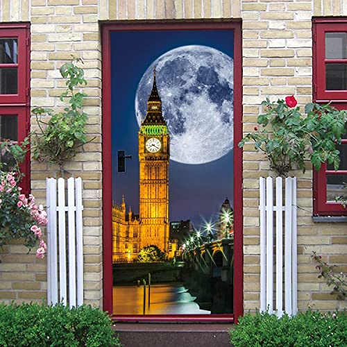 3D Türposter Nacht Londoner Stadt Nacht Selbstklebende Türaufkleber Tapete Wandbild Kunst Wandaufkleber Foto 100 X 215 Cm / 39,37 X 84,64 Zoll Für Wohnzimmer Schlafzimmer Badezimmer Küche Büro Pvc Ab von Targawerelax