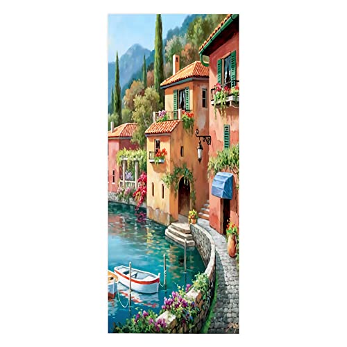 TüRtapete Selbstklebend TüRposter TüRaufkleber Tapete, Wandaufkleber für Schlafzimmer, Heimdekoration, wasserdicht, entfernbar, Premium Vinyl Upgrade, Stadt Venedig, Wasserstadt, Italien von Targawerelax