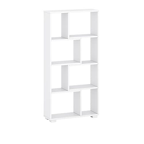 Bücherregal vielen Fächer Standregal Aktenregal Hochregal Aufbewahrung Regal horizontal/Vertical, an der Wand hängen/auf dem Boden stehend (60.2 x 120 x 20.1 cm, Weiß) von Target Home