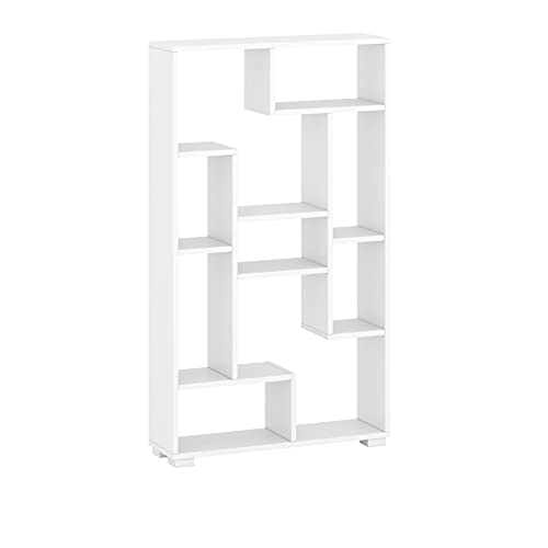 Target Home Bücherregal vielen Fächer Standregal Aktenregal Hochregal Aufbewahrung Regal horizontal/Vertical, an der Wand hängen/auf dem Boden stehend (70.2 x 120 x 20.1 cm, Weiß) von Target Home