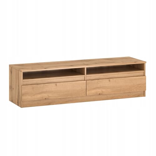 Lowboard TV-Bank TV Lowboard Sideboard Weiß Fernsehschrank Fernsehtisch erhältlich in 2 Abmessungen und 2 Farben (Eiche Wotan, 140x40x38 cm) von Target Home