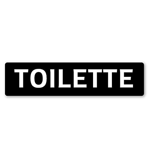 Schild Toilette WC Bad aus Plexiglas Farbe schwarz glänzend selbstklebend für Toilette WC Bad mm 180 x 43 x 3 von Targhetta