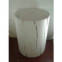 Komplett Gestrichener Weißer Stumpentisch Nachttisch Sofatisch Stump Hocker - Individuelle Höhen Verfügbar von TarheelCustomWood