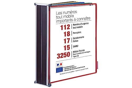 Sichttafelsystem Tarifold, A3, Stahlblech, magnethaftend, lichtgrau, inkl. 10 Drehzapfentafeln von TARIFOLD