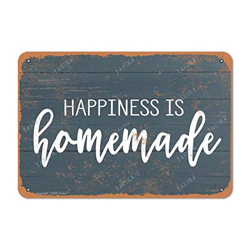 Happiness Is Homemade Retro-Look 20,3 x 30,5 cm Blech-Dekoration Kunstschild für Zuhause, Küche, Badezimmer, Bauernhof, Garten, Garage, lustige Wanddekoration von Tarika