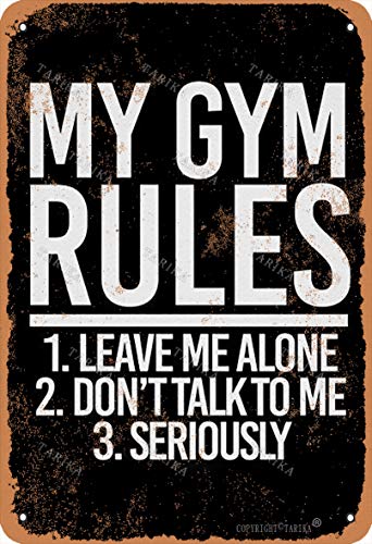 My Gym Rules Metallschild 20,3 x 30,5 cm, Retro-Look, Dekoration, Malerei für Zuhause, Küche, Badezimmer, Bauernhof, Garten, Garage, inspirierende Zitate, Wanddekoration von Tarika