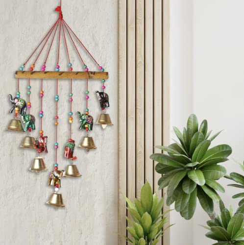 Colorful Windchimes Jhoomar Hanging for Home Door Wall Temple Bedroom Decorative Accessories for Party Festival Decor Wedding Festivities & Gifting Size-21 inches (Elephant) von Tarini Gallery