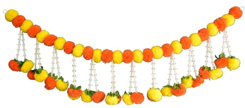 Marigold Garlands for Home Decoration Door Hanging Toran Bandanwaar Big Size - 40 inches von Tarini Gallery