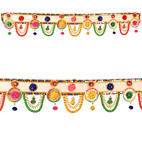 New Toran Bandhanwar Door Wall Decorative Cloth Hanging for Festival Traditional Indian Home Office Temple Pooja Décor Decoration and Gifting Size- 40 inches (Design -1) von Tarini Gallery