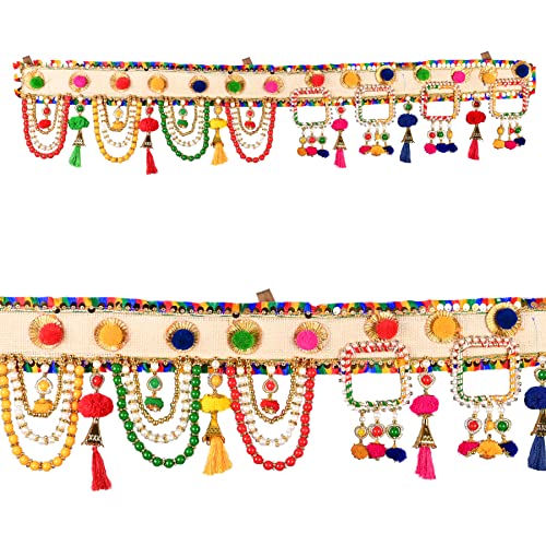 New Toran Bandhanwar Door Wall Decorative Cloth Hanging for Festival Traditional Indian Home Office Temple Pooja Décor Decoration and Gifting Size- 40 inches (Design -2) von Tarini Gallery