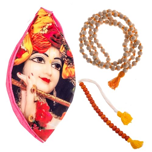 Set von Tulsi Holy Jap Mala Perlen Zähler Mala Japa Mala Tasche Gomukhi Jholi Gebet Gesang oder Aufbewahrungstasche Combo von 3 Pooja Artikeln für die tägliche Mantra Jaap Meditation und Geschenke Set von Tulsi Holy Jap Mala Perlen Zähler Mala Japa Mala Tasche Gomukhi Jholi Gebet Gesang oder Aufbewahrungstasche Combo von 3 Pooja Artikeln für die tägliche Mantra Jaap Meditation und Geschenke von Tarini Gallery