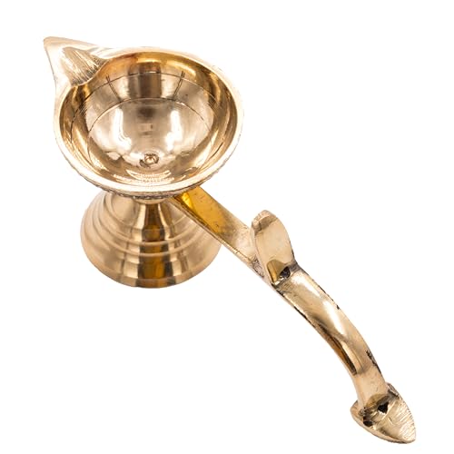 Traditioneller Messingartikel von Aarti Diya für Puja Essential Pooja – Arti Deepak Deepam für Zuhause, Tempeldekoration, Zubehör, Geschenke (Aarti Diya Design-2) von Tarini Gallery