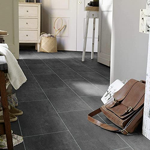 Bodenmaster PVC Bodenbelag Fliese Anthrazit Iconik 150 Melbourne Noir (Breite: 200 cm x Länge: 350 cm) von Tarkett