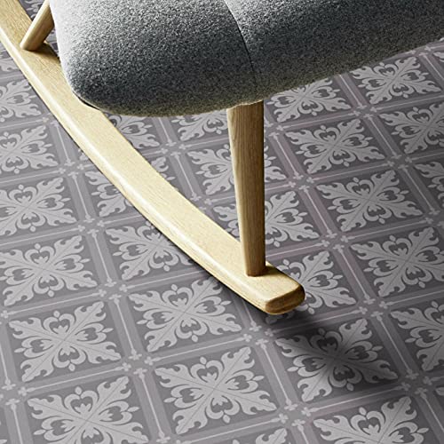 Bodenmaster PVC Bodenbelag Vintage Fliese Grau mit Textilrücken Istanbul Tile Cold Grey Tarkett Iconik 280Tex (Breite: 200 cm x Länge: 200 cm) von Tarkett