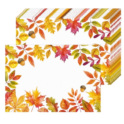 50 Stück Herbstblätter Papier Platzsets, Papier Tischsets Herbst Ahornblätter, Einweg Platzsets 40 x 28 cm, Dekor für Küche, Restaurant, Bauernhaus, Urlaub, Party von Tarklanda