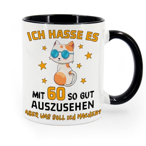 Geschenk Tasse zum 60. Geburtstag, Kaffeetasse mit Spruch Ich Hasse es mit 60 so Gut Auszusehen, Aber was Soll Ich Tun - Tasse Geschenkideen für Frau Mama Oma zum 60. Geburtstag Muttertag von Tarklanda