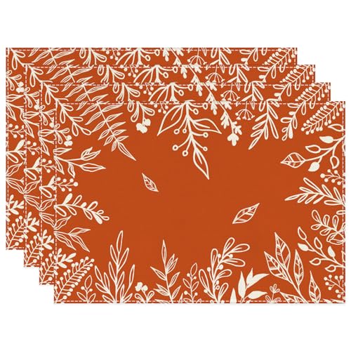 Orange Blätter Herbst Platzsets 4er Set, Ahornblätter Fallen Tischsets Waschbar Platzdeckchen Herbstdeko Tischdeko Herbst Deko Erntedankfest Thanksgiving Küche Party Deko 30x45cm Orange Blätter Herbst Platzsets 4er Set, Ahornblätter Fallen Tischsets Waschbar Platzdeckchen Herbstdeko Tischdeko Herbst Deko Erntedankfest Thanksgiving Küche Party Deko 30x45cm von Tarklanda