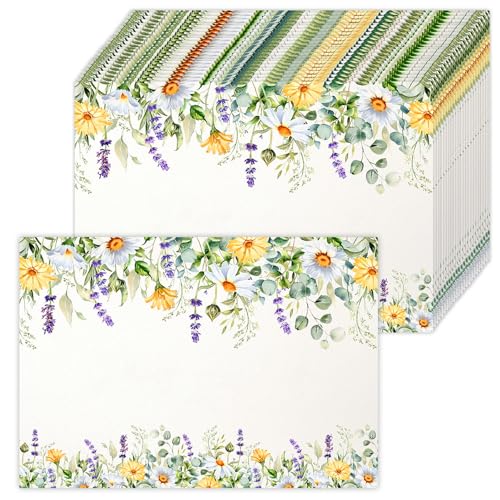 Gänseblümchen Papier Platzsets 50 Stück Papier Tischsets Gänseblümchen Lavendel Eukalyptus Einweg Platzsets 28x40 cm Papiertischsets Frühlings Deko für Esstisch, Brautparty, Hochzeit, Party von Tarklanda