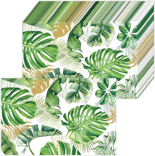 Palme Blätter Papier Platzsets 50 Stück Tropisches Palmblatt Papier Tischsets Grüne Blätter Einweg Platzsets 40 x 28 cm Sommer Saisonal Dekorative für Küche Esstisch Party von Tarklanda