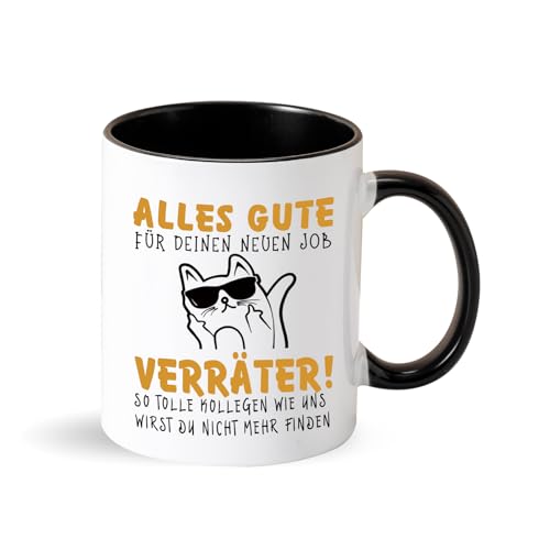 Tasse Abschiedsgeschenk Kollegen Tasse mit Spruch Alles Gute für Deinen neuen Job Tasse Jobwechsel Tasse Abschied Geschenk für Kollegen Abschied Kaffeetasse (Schwarz) von Tarklanda