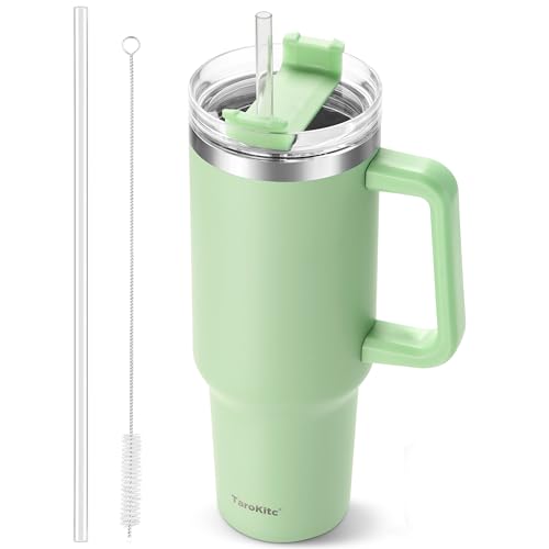 TaroKitc 1.18 l / 40 oz Thermobecher mit Griff und Strohhalm, Doppelwandige Edelstahl-Vakuum-Isolierflasche mit Deckel und Strohhalm, Reisekaffeebecher für Heiß-/Kaltgetränke TaroKitc 1.18 l / 40 oz Thermobecher mit Griff und Strohhalm, Doppelwandige Edelstahl-Vakuum-Isolierflasche mit Deckel und Strohhalm, Reisekaffeebecher für Heiß-/Kaltgetränke von TaroKitc