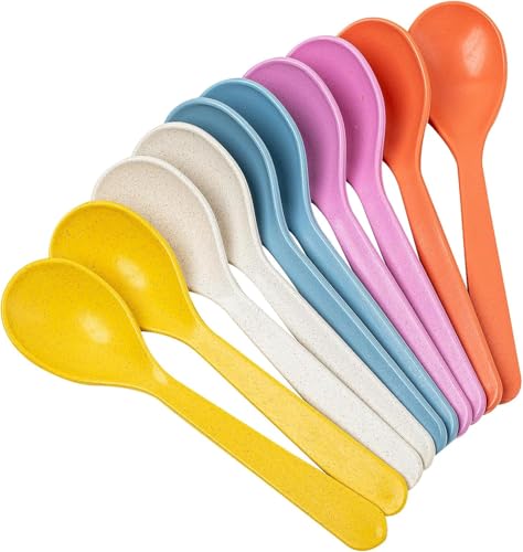 Tarqite 10 Stück Eierlöffel Kunststoff, 14cm Bunte Plastiklöffel, Wiederverwendbar Plastik Löffel Klein aus PP mit Rundes Vertiefungsdesign für Küche, Suppen, Getränke, Eiscreme, Joghurt, Congee Tarqite 10 Stück Eierlöffel Kunststoff, 14cm Bunte Plastiklöffel, Wiederverwendbar Plastik Löffel Klein aus PP mit Rundes Vertiefungsdesign für Küche, Suppen, Getränke, Eiscreme, Joghurt, Congee von Tarqite