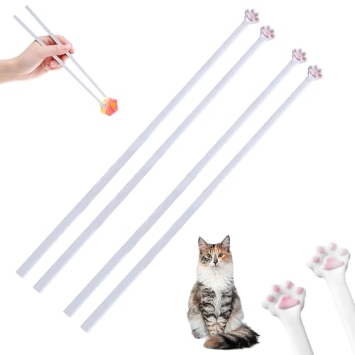 Tarqite 2 Paar Katzenpfoten Essstäbchen, 25cm Cat Paw Chopsticks, Wiederverwendbare Rutschfeste Essstäbchen mit Katzenpfoten für Küche, Zuhause, Party, Restaurant von Tarqite