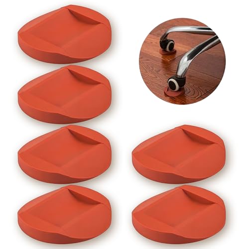 Tarqite 6 Stück rutschfest Möbeluntersetzer, Gummi Möbelräder Stopper, Runde Braun Stuhl Stopper, Antirutsch Möbel Pads mit Kerbe für Bett Schrank Sofa Stuhl Tisch Klavier Esstisch Liegestuhl von Tarqite