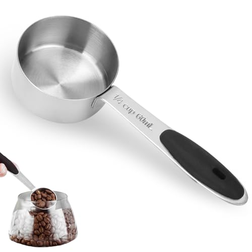 Tarqite Kaffeelöffel Portionierer, 60ml Edelstahl Kaffeelöffel, Kaffee Dosierlöffel, Messlöffel Edelstahl mit Vertieftes Design für Gewürze Tee Kaffee Kakao Bohnen Milchpulver Puderzucker von Tarqite